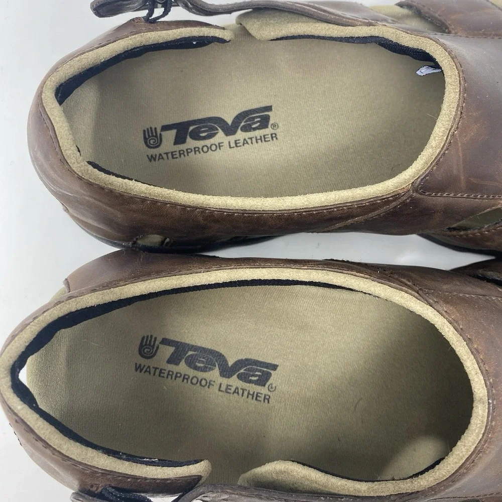 Teva Men 13 Waterproof Brown‎ Genuine Leather Close Toe Casual Outdoors Hiking